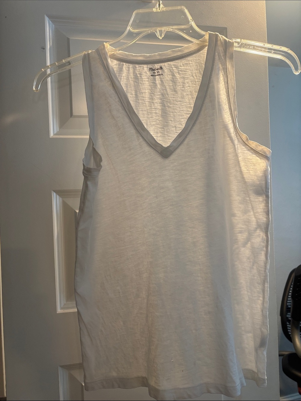 Madewell White V-Neck Tank Top